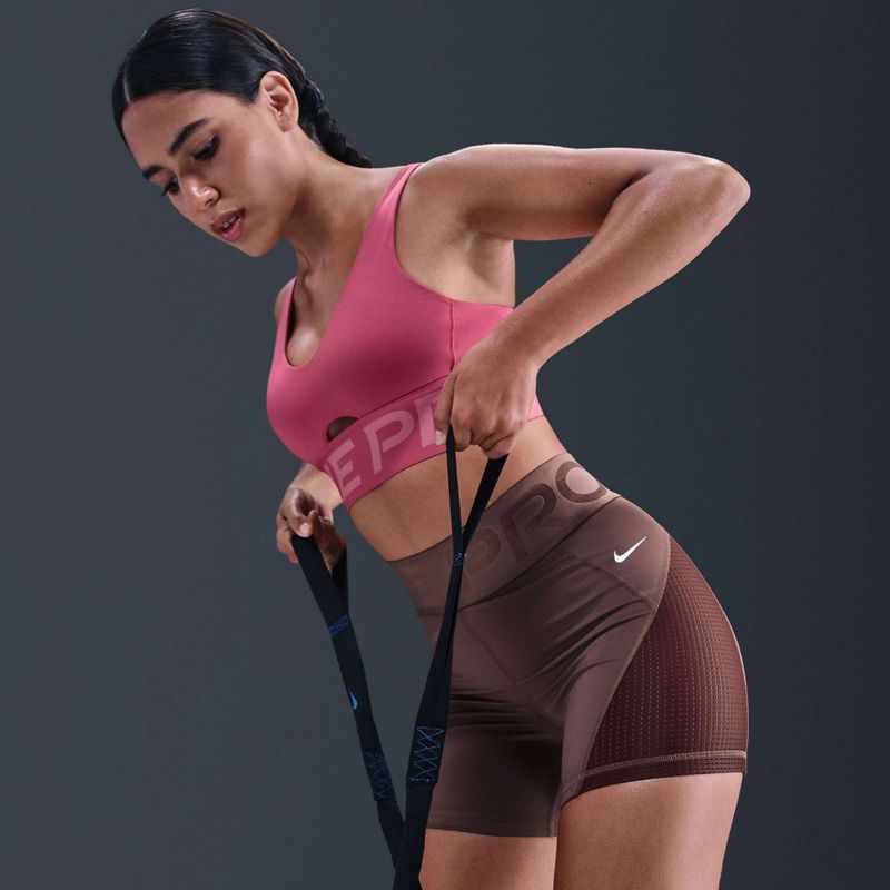 Damen-Shorts Nike Pro Sculpt High Waisted 5" Biker tattoo/burgundy crush/white 6