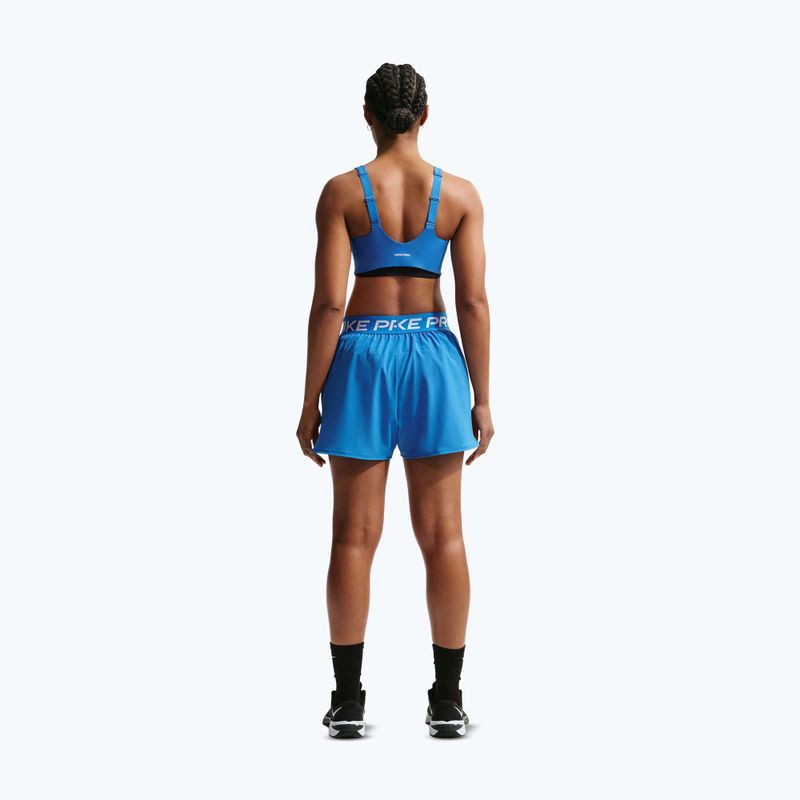 Damen Trainingsshorts Nike Pro 2in1 light photo blue/white 3