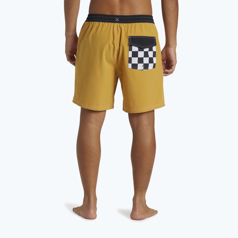 Herren Quiksilver Original Straight 17 senffarbene Badeshorts 3