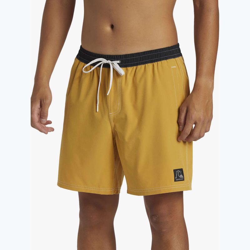 Herren Quiksilver Original Straight 17 senffarbene Badeshorts 4