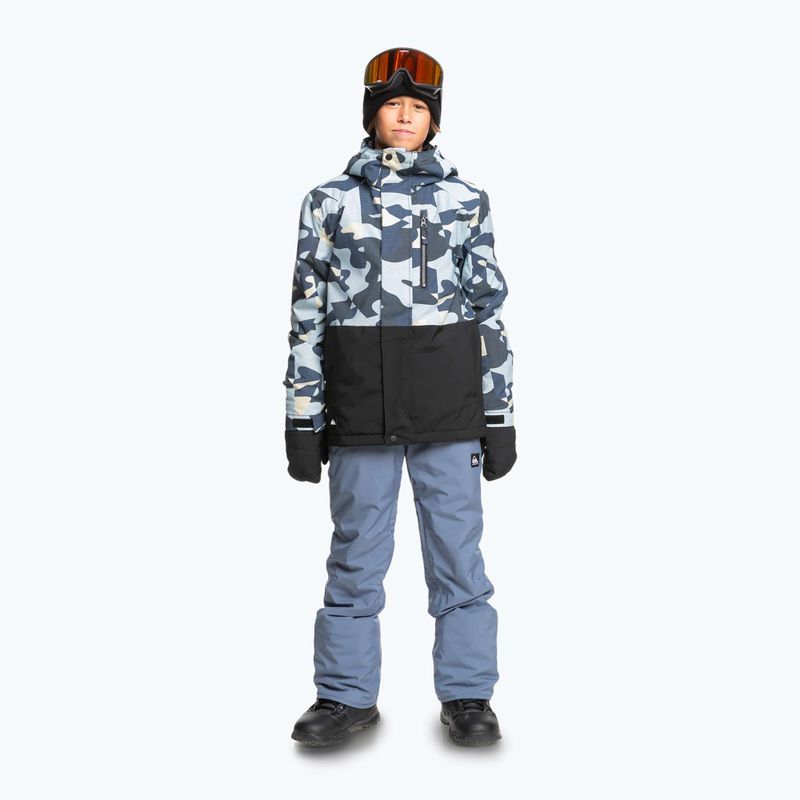 Snowboardjacke Kinder Quiksilver Mission Printed Block puzzle camo ice flow 2