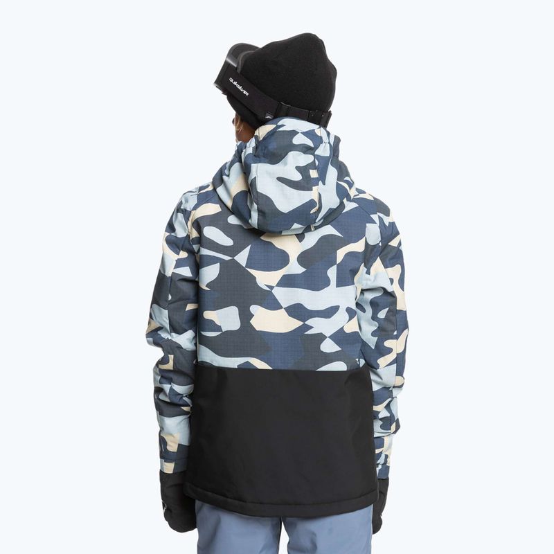 Snowboardjacke Kinder Quiksilver Mission Printed Block puzzle camo ice flow 3