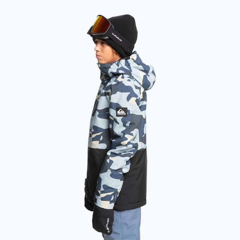 Snowboardjacke Kinder Quiksilver Mission Printed Block puzzle camo ice flow 4