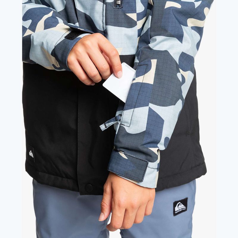 Snowboardjacke Kinder Quiksilver Mission Printed Block puzzle camo ice flow 6