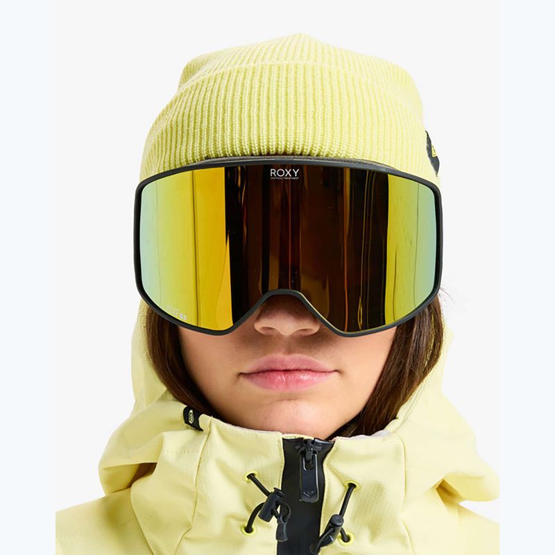 Damen-Snowboardbrille ROXY Storm W black/clux ml pink gold 6