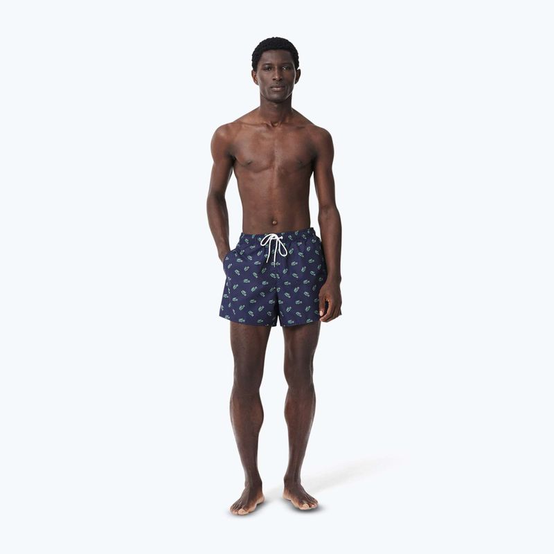 Herren Lacoste Badeshorts MH7188 navy blau/multico 2