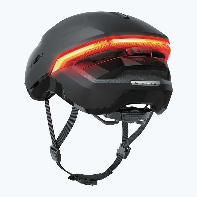 Fahrradhelm mit Blinker ABUS Hyp-E volcano titan 4