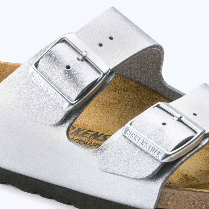 Slides Schlappen  Damen BIRKENSTOCK Arizona BF Narrow silver 9