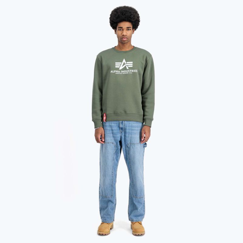 Alpha Industries Herren Basic Sweatshirt dunkel oliv 2