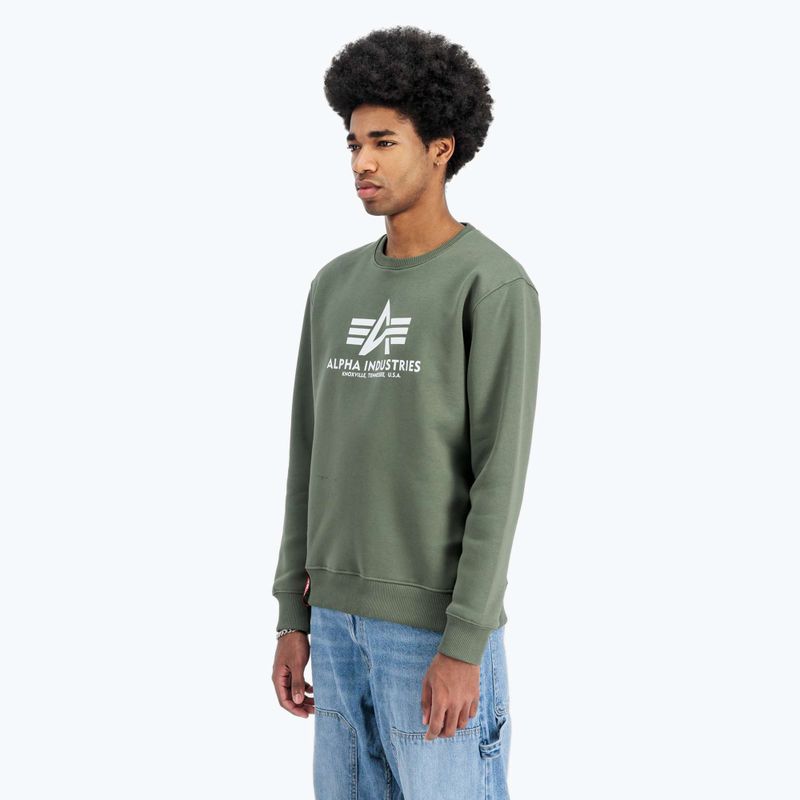 Alpha Industries Herren Basic Sweatshirt dunkel oliv 4