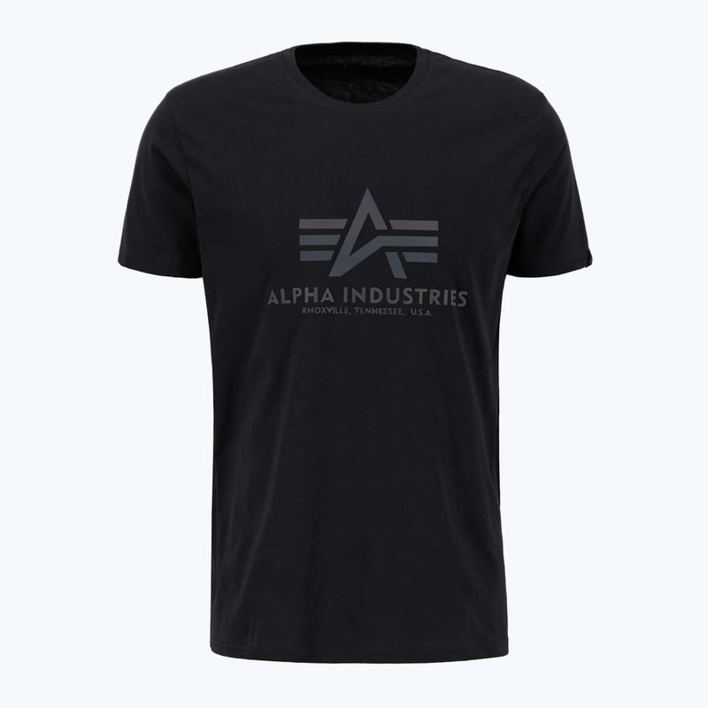 Alpha Industries Herren Basic Regenbogen Reflektierendes T-Shirt schwarz 3