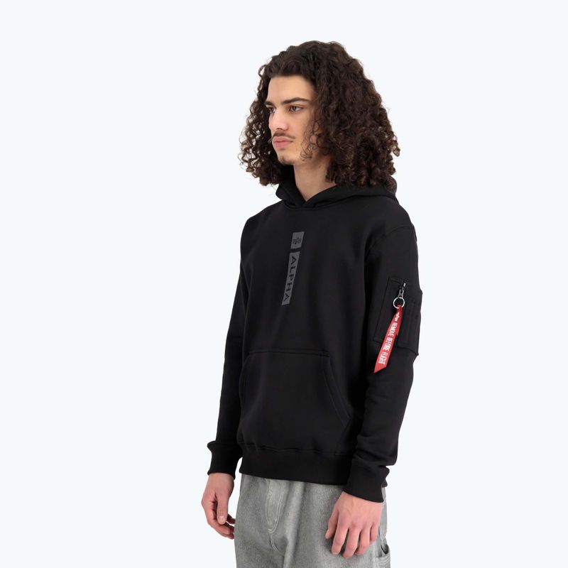 Herren Alpha Industries Puff Print Hoodie schwarz