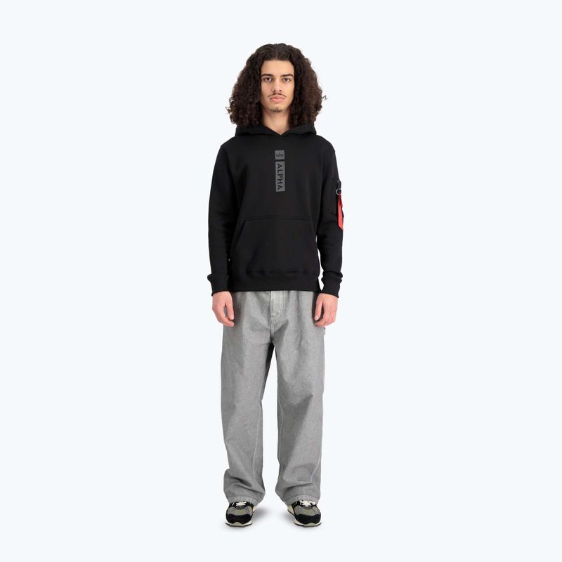 Herren Alpha Industries Puff Print Hoodie schwarz 2