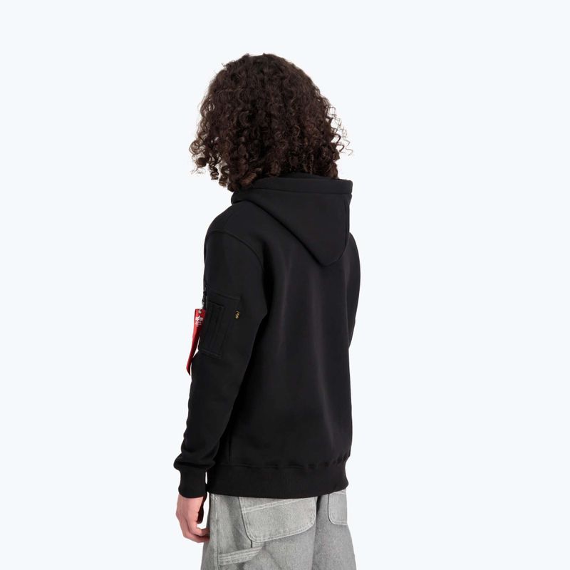 Herren Alpha Industries Puff Print Hoodie schwarz 4