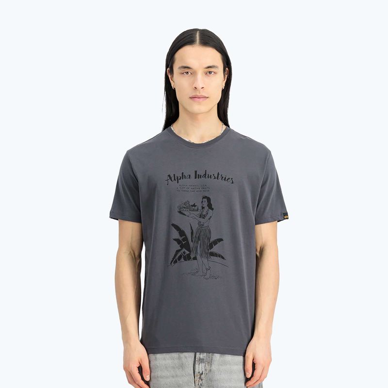Alpha Industries Herren-T-Shirt Hawaii Vintage grau