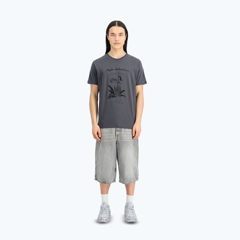 Alpha Industries Herren-T-Shirt Hawaii Vintage grau 2