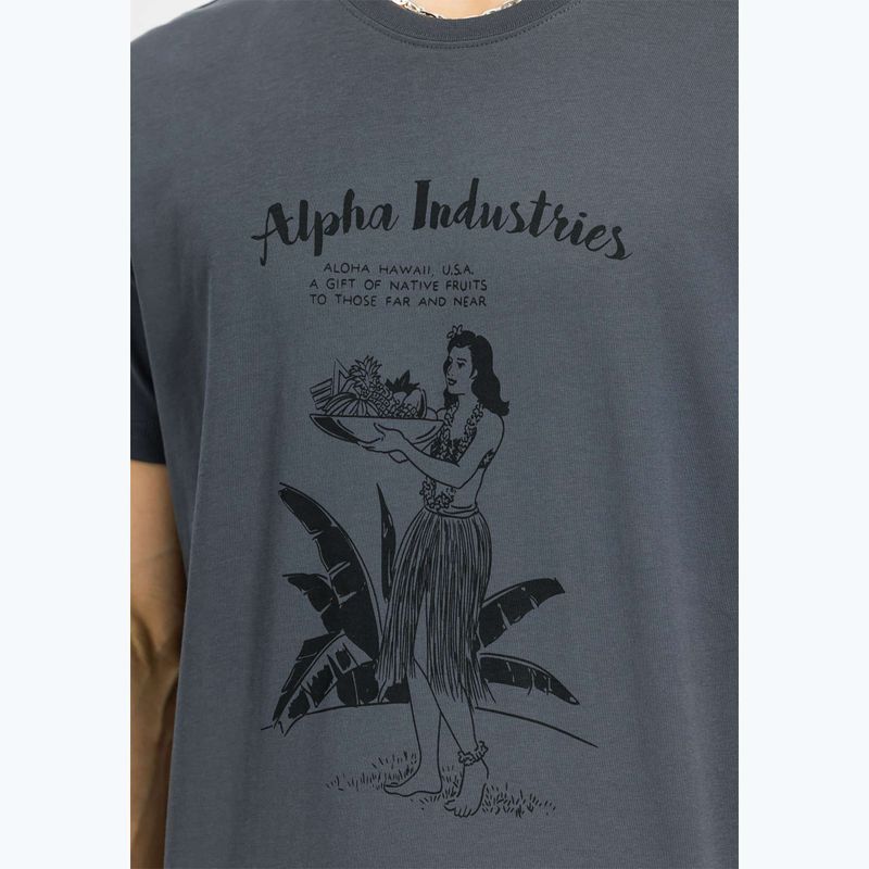 Alpha Industries Herren-T-Shirt Hawaii Vintage grau 6