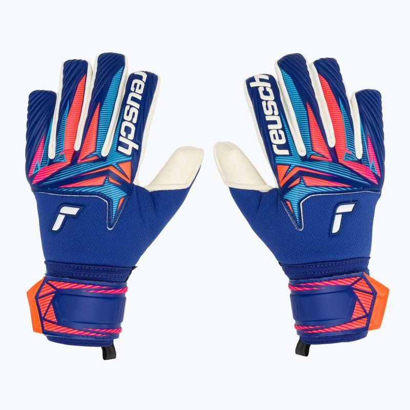 Kinder-Torwarthandschuhe Reusch Attrakt Gold X NC Junior sharp blue/white/shocking orange 2