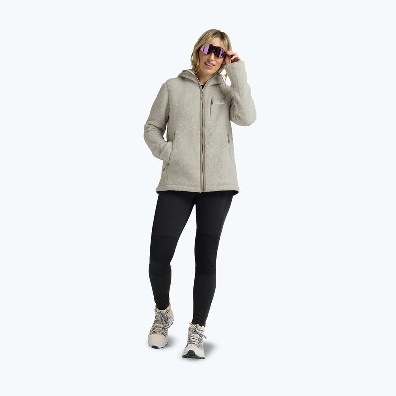 Fleece Hoodie Sweatshirt Damen Jack Wolfskin Cradle Mountain Pile Full Zip pale sand 2