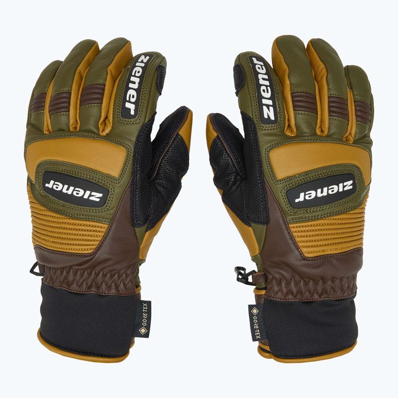 Skihandschuhe Herren ZIENER Guard GTX + Gore Grip PR alpine dark/brown 4