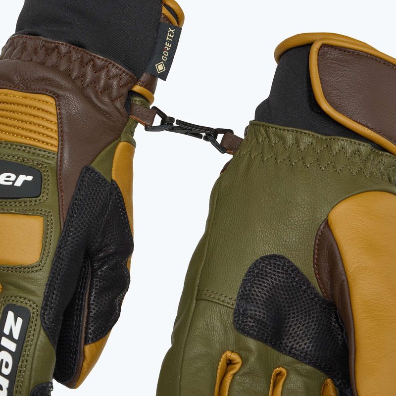 Skihandschuhe Herren ZIENER Guard GTX + Gore Grip PR alpine dark/brown 6