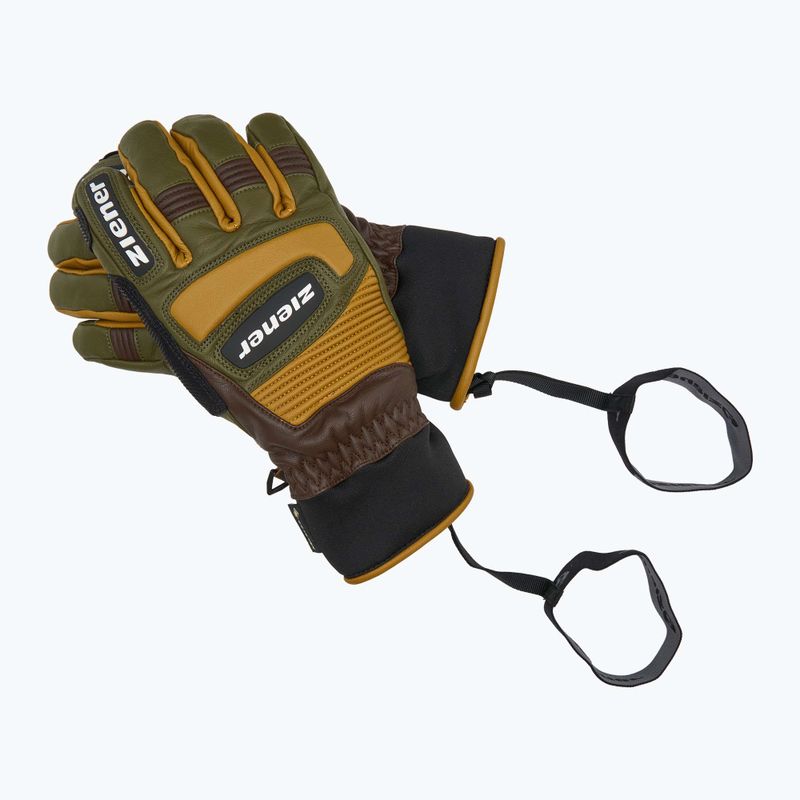 Skihandschuhe Herren ZIENER Guard GTX + Gore Grip PR alpine dark/brown 7