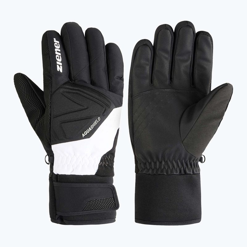 Herren-Skihandschuhe ZIENER Gatis Aquashield black/white