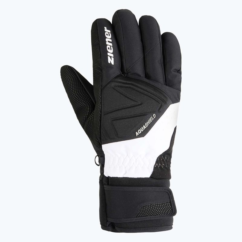 Herren-Skihandschuhe ZIENER Gatis Aquashield black/white 2