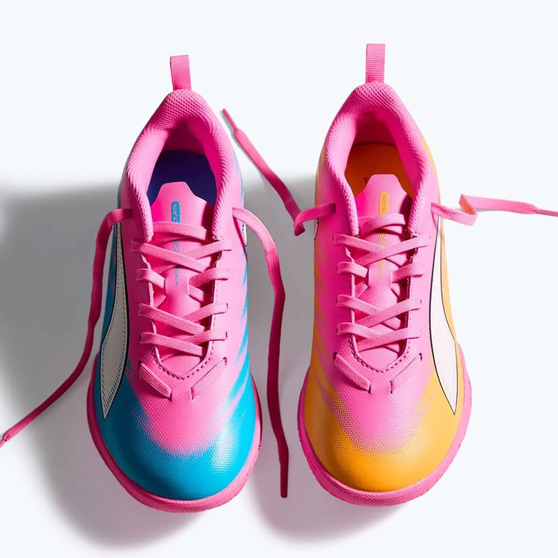Kinder Fußballschuhe PUMA Ultra 6 Play It Jr poison pink/puma wht/sun stream/bright aqua/puma blk 12