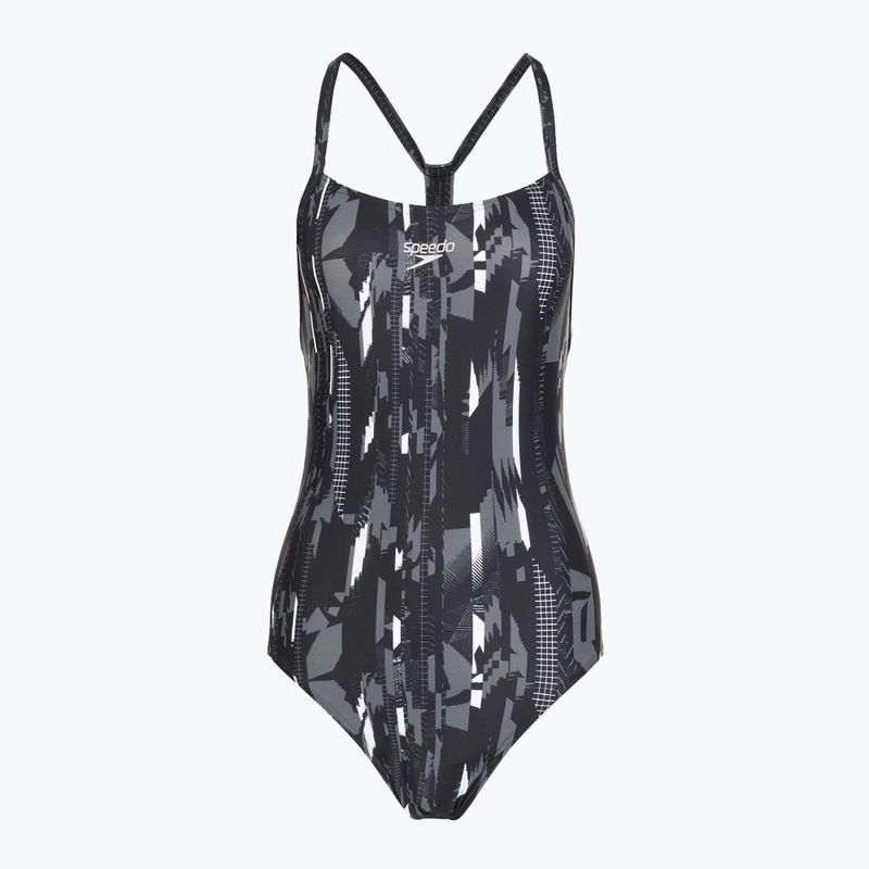Speedo Frauen einteiliger Badeanzug Allover Rippleback schwarz
