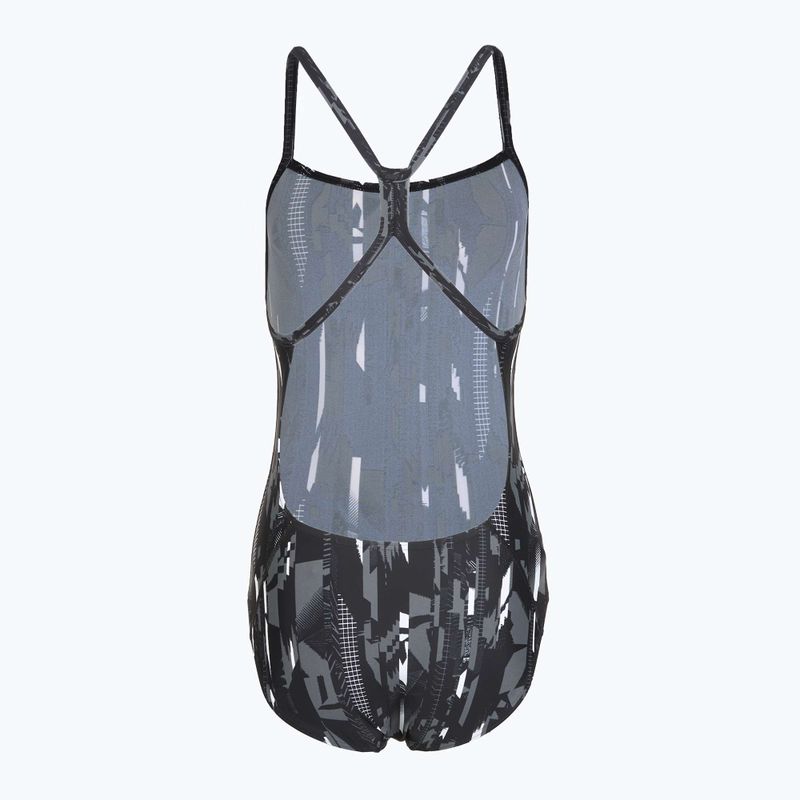 Speedo Frauen einteiliger Badeanzug Allover Rippleback schwarz 2