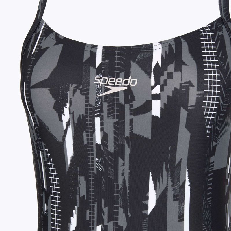 Speedo Frauen einteiliger Badeanzug Allover Rippleback schwarz 3