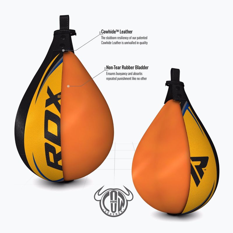 Boxbirne RDX Speed Ball Leather Multi schwarz-gelb 2SBL-S2YU 3