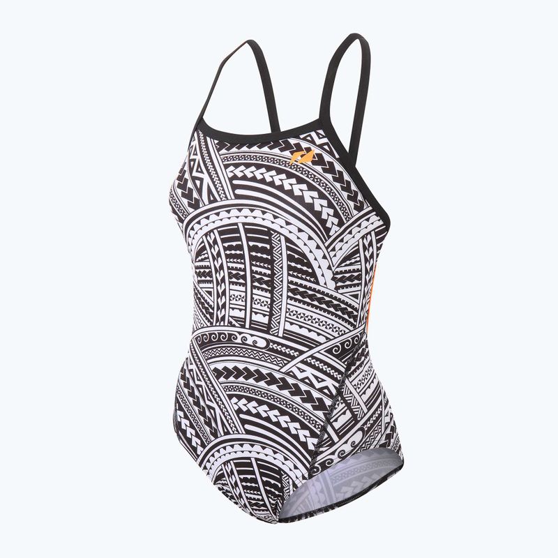 Einteiler Badeanzug Damen ZONE3 Kona Speed Strap Back tribal print/black/ white/orange 4