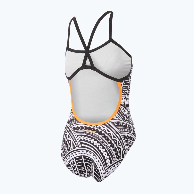 Einteiler Badeanzug Damen ZONE3 Kona Speed Strap Back tribal print/black/ white/orange 5