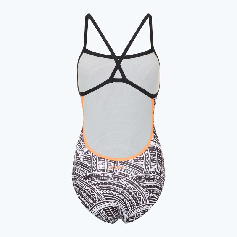 Einteiler Badeanzug Damen ZONE3 Kona Speed Strap Back tribal print/black/ white/orange 2