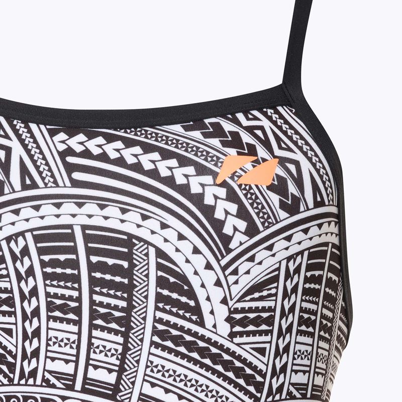 Einteiler Badeanzug Damen ZONE3 Kona Speed Strap Back tribal print/black/ white/orange 3