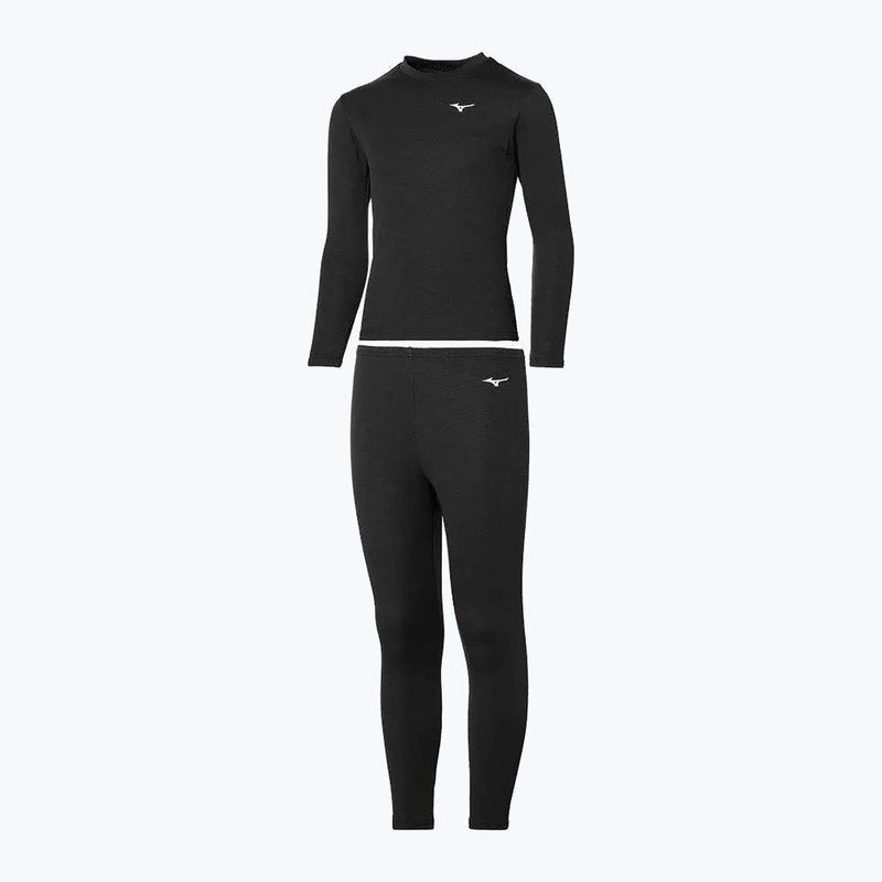 Kinder-Thermowäsche-Set Mizuno Mid Top&Bottom schwarz