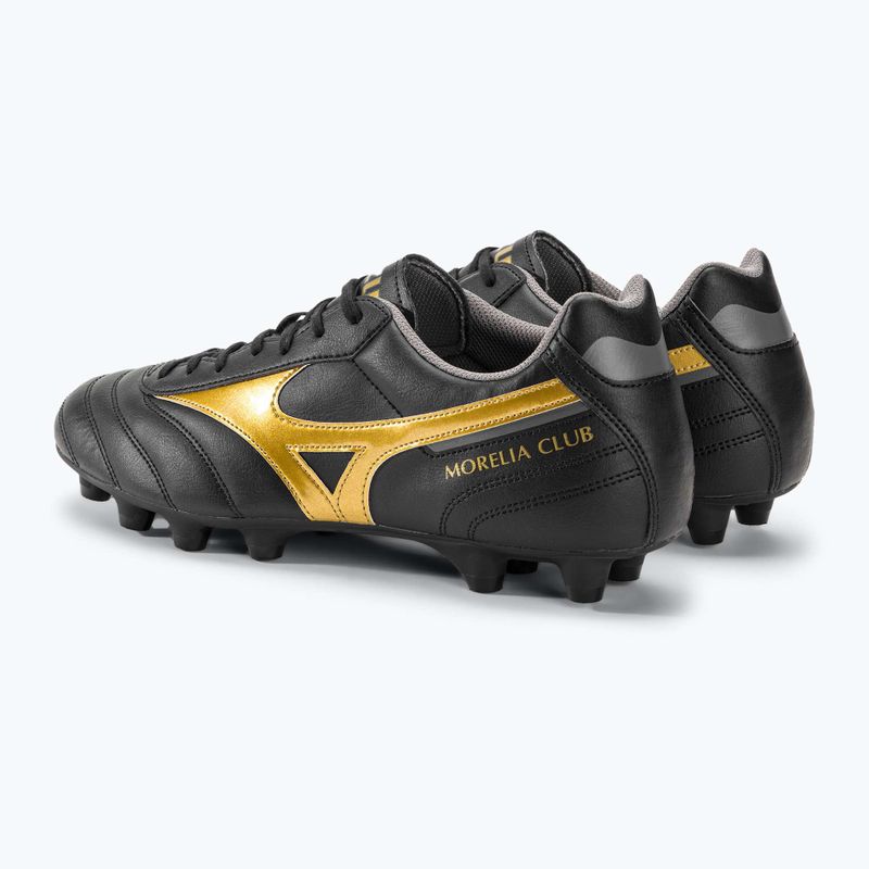 Mizuno Morelia II Club MD Herren Fußballschuhe schwarz/gold/dunkel Schatten 4