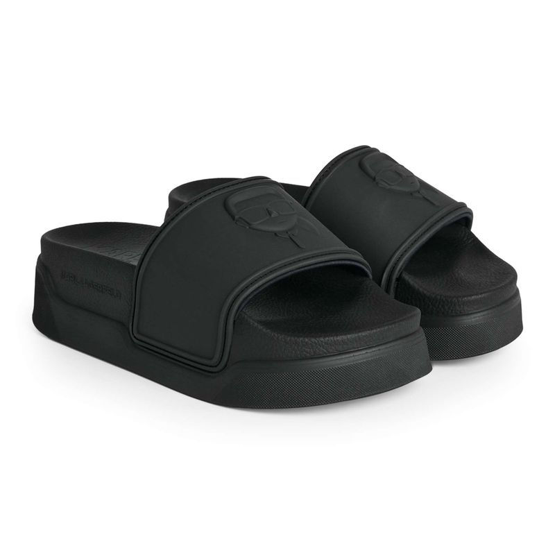 KARL LAGERFELD Damen Flip-Flops Condominium Nft Relief schwarz Gummi 2