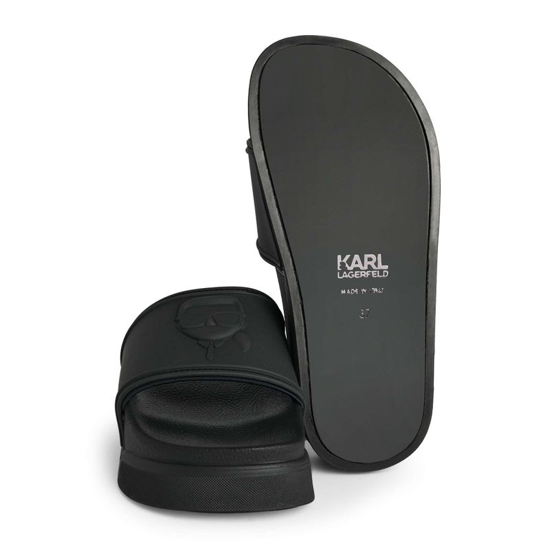 KARL LAGERFELD Damen Flip-Flops Condominium Nft Relief schwarz Gummi 5