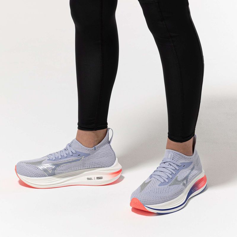 Mizuno Neo Zen Damen Laufschuhe Isländisch Blau/Silber/Striking Koralle 8