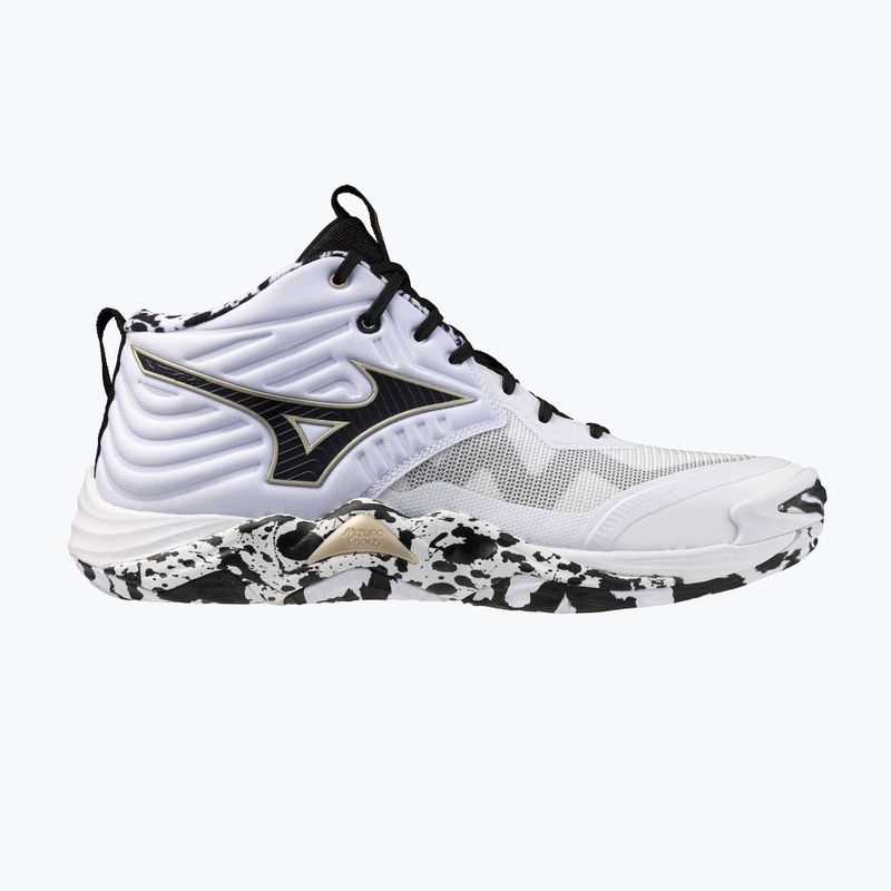 Volleyballschuhe Mizuno Wave Momentum Elite Mid white/black/gold 8