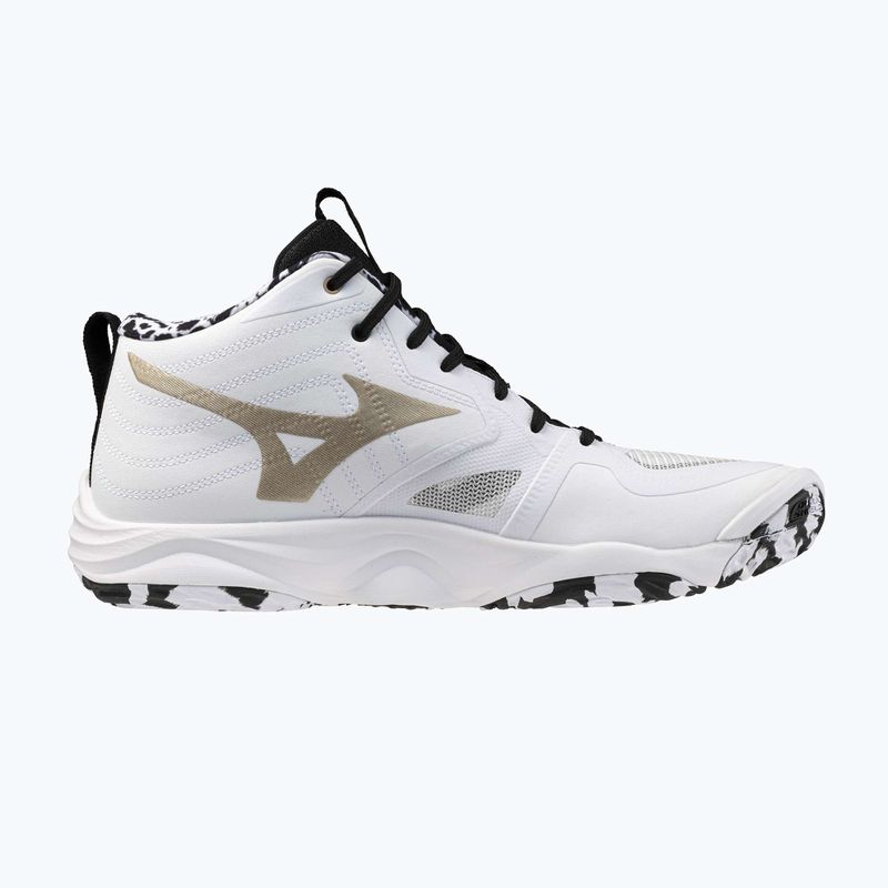 Volleyballschuhe Mizuno Wave Momentum Elite Mid white/black/gold 9
