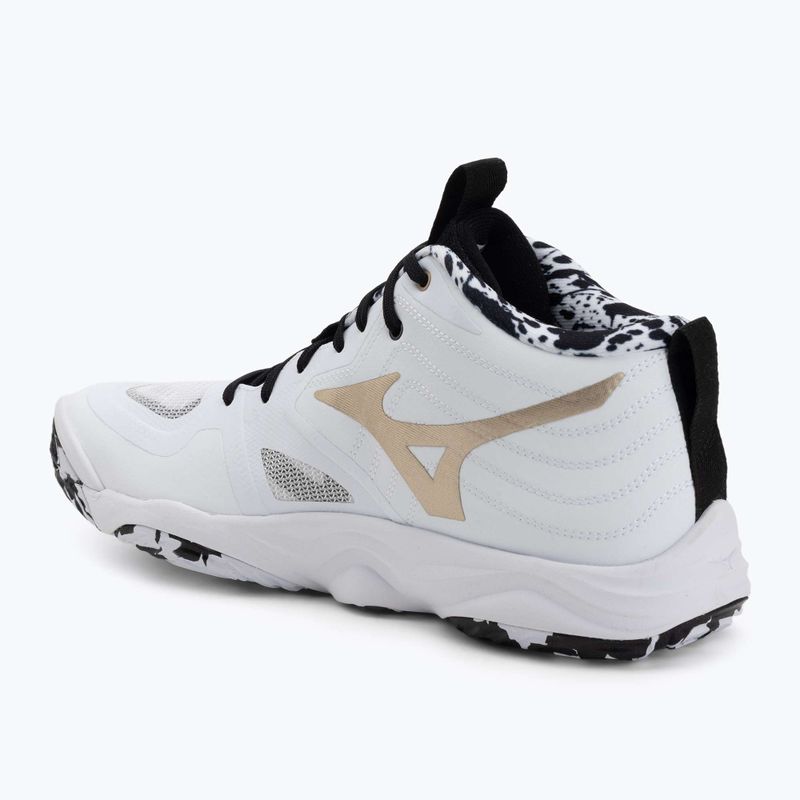 Volleyballschuhe Mizuno Wave Momentum Elite Mid white/black/gold 3