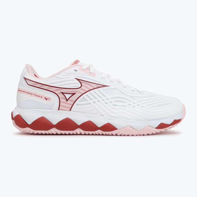 Damentennisschuhe Mizuno Wave Enforce Tour 2 CC white/pinkesque/barbados/cherry 2