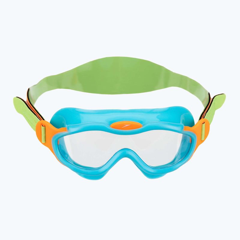 Speedo Sea Squad Kinderschwimmmaske Jr azurblau/fluo grün/fluo orange/klar 2