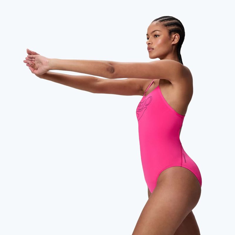 Damen Badeanzug Speedo Endurance+ Logo Thin Strap margarita pink 3