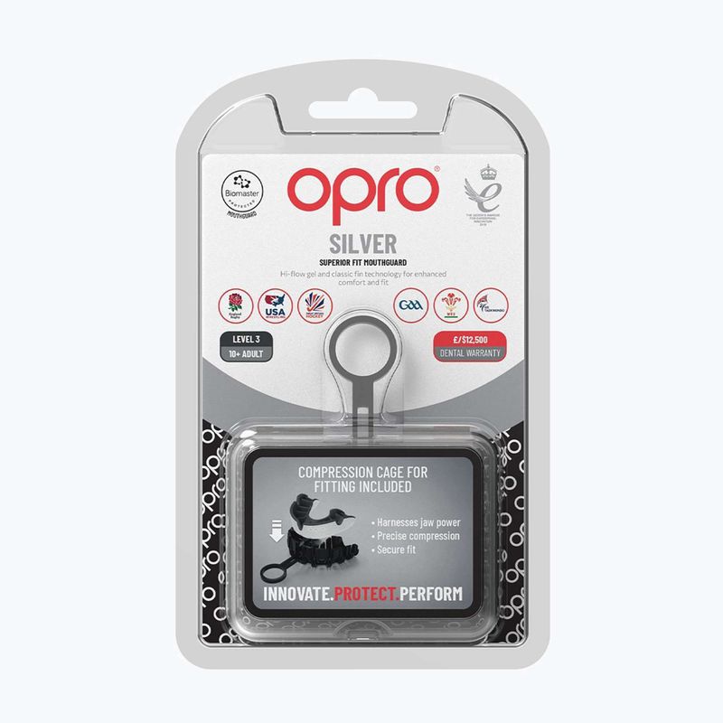 Mundschutz Opro Silver black/white/white 2