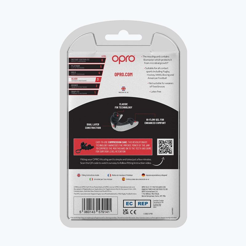 Mundschutz Opro Silver black/white/white 3
